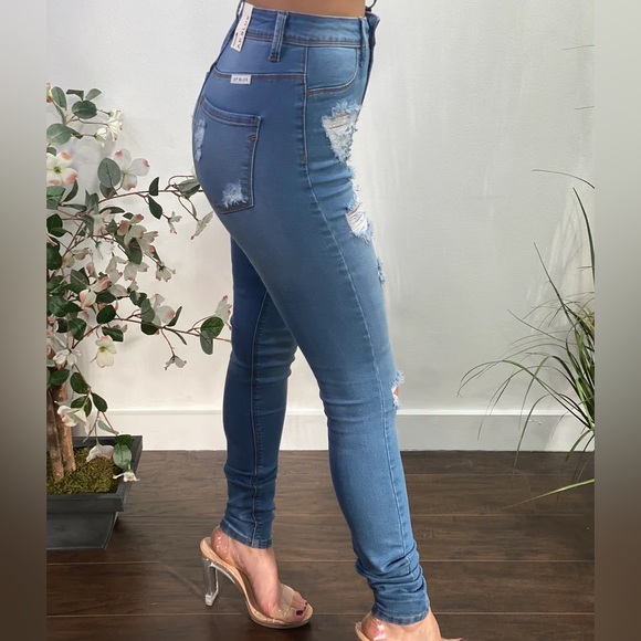 AP Blue High Waisted Jeans - Picture 2 of 3